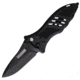 BlackHawk Small Button Lock Folding Knife, 3.25in, D2 Tool Steel, Plain Edge, Reinforced Nylon w/ 420J Stainless Steel Liners Handle, Black, BH15M201BK
