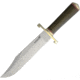 Blackjack Model 129 Bowie Tapered Fixed Blade Knife, 15in Overall, 9.25in Satin A2 Tool Steel Clip Point Blade, Green Canvas Micarta Handle, Brown Leather Belt Sheath, 12-9MGC TAPER