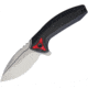 Bladerunners Systems Apache Framelock Folding Knife, 3in Stonewash SS Blade, Black Aluminum Handle, Pocket Clip, Black Synthetic Zippered Storage Case, APACHEBK