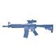 Blueguns Colt M4 Commando Training Rifle, Not Weighted, No Light/Laser Attachment, Flat Top Open Stock, Fwd Rail, ACOG Sight, Blue, FSM4CFTRACOG