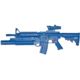 Blueguns Colt M4 Commando Training Guns, Not Weighted, No Light/Laser Attachment, Rifle, Flat Top Closed Stock, Fwd Rail, M203 Grenade Launcher, ACOG, Blue, FSM4CFTRCSM203ACOG