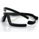 Bobster Wrap Around Goggles, Black Frame, Clear Lens, BW201C
