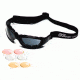 Body Specs BSG Goggles, Black Frame, Crimson Red, Clear, Light Rust Lens BSG-Black-Red-Mirror