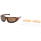 Body Specs Z-001 Sunglass Demi Brown Grilamid TR-90 Frame with PC Brown Clear and Light Rust Lens Z-001 DEMI.4