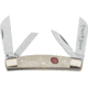 Boker Congress White Bone Folding Knife, Mirror High Carbon SS Twin Sheepsfoot, Coping, Pen Blades, White Smooth Bone Handle, Nickel Silver Bolster, Inlay Shield, White, 110791