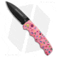 Boker Kalashnikov Midnight Snack Dessert Warrior Automatic Folding Knife, 3.25in, D2, Dagger Blade, Aluminum Pink Handle, Black/Pink, 7.625in, BHQ-203541
