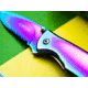 Boker Magnum Rainbow II Folding Knife, 4in Closed, 3in, 440A, Spectrum Partially Serrated Blade, Spectrum Stainless Steel Handle, 01YA107