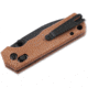 Boker Rockstub Axis Lock Brown Folding Knife, 3.63in Closed, 2.63in Black Stonewash440 Stainless Steel Blade, Brown Canvas Micarta Handle, 01SC710