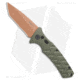 Boker Strike Tanto Desert Warrior Automatic Folding Knife, 3.25in, D2, Tanto Blade, Aluminum OD Green Handle, Copper/OD Green, 7.875in, BHQ-68520