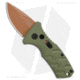 Boker Stubby Strike Desert Warrior CA Legal Automatic Folding Knife, 1.875in, D2, Drop Point Blade, Aluminum OD Green Handle, Copper/OD Green, 5.325in, BHQ-99649