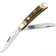 Boker Traditional Series 2.0 Trapper Folding Knife, 4.13in Closed, Mirror D2 Tool Steel, Clip/Spey Blades, Stag Handle, 110833ST