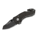 Boker Magnum Compact Rescue Folding Knife, 1.88 in, 440A Stainless Steel, Partially Serrated Blade, Textured Aluminum, Black Handle, 3.5 in Closed, 01MB456