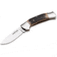 Boker USA Stag Lock Blade W/Sheath Knife, Brown, Small, 114000