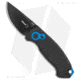 Boker Vox Kompakt CA Legal Automatic Folding Knife, 1.875in, D2, Drop Point Blade, Aluminum Black/Blue Handle, Black/Black/Blue, 5.25in, BHQ-95711
