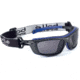 Bolle Baxter Safety Glasses, Black Blue Frame, Smoke Lens, 40277