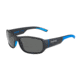 Bolle Heron Single Vision Prescription Sunglasses, Matte Black / Blue Frame, Polarized, 12378SV
