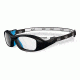 Bolle Swag Sport Protective Single Vision Prescription Safety Glasses,Rectangular,Black and Blue Frame 11886SV
