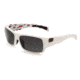 Bolle Oscar Sunglasses, White Gray Blocks Frame, Polarized TNS Lens, 11461
