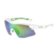 Bolle Vortex Single Vision Prescription Sunglasses, Green Edge Shiny White Frame-11733SV