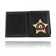 Boston Leather Book Style Badge Case, Flip Out Badge Flap, Black - 575-S-4110