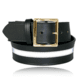 Boston Leather 1.75in Garrison Belt w/ 1.5in Reflective Ribbon - Men's, Plain, Black, Gold Buckle, Size 40, 6505R-1-40-GLD