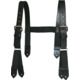 Boston Leather Firefighter's H-back Suspenders, Button Attachment, Black - 9178R-1