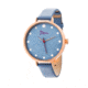 Boum Perle Leather-Band Watch, Rose Gold/Powder Blue, BOUBM5104