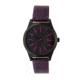 Boum Energie Leather-Band Watch, Black/Plum, Standard BOUBM4507