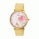 Boum Mademoiselle Floral-Dial Watch, Gold/Yellow, Standard BOUBM3003