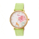 Boum Mademoiselle Floral-Dial Watch, Rose Gold/Lime, Standard BOUBM3006