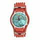 Boum Originaire Leather-Band Watch w/Fringed Sheath, Red, Standard BOUBM4001