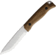 BPS Knives Bushcraft 1066 Carbon Fixed Blade Knife, 8.63in Overall, 4.25in, Scandi Grind 1066 Carbon Steel, Satin Blade, Walnut Handle, Leather Sheath, HK1CSH
