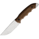 BPS Knives Camping Fixed Blade Knife, 8.75in Overall, 4in, Scandi Grind 1066 Carbon Steel, Satin Blade, Walnut Handle, Leather Sheath, HK4CSH