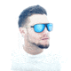 Sunglasses Atmosphere 004GM, Gunmetal Titanium Frame, Black Lens
