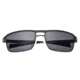 Sunglasses Taurus 005GM, Gunmetal Titanium Frame, Black Lens