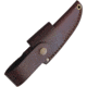 Brisa Bobtail 80 Birch Fixed Blade Knife, 6.75in Overall, 3in Satin 12C27 Sandvik SS Drop Point, Curly Birch Handle, Scandi Grind Blade, Leather And Reindeer Antler Lanyard, Brown Leather Belt Sheath, 9950