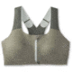 Brooks Dare Zip Run Bra 2.0 - Womens, Pebble/Dark Pebble/Cool Mint, 36DE, 350083326.036DE