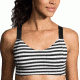 Brooks Hot Shot Sports Bra, Black/White Stripe, Small, 300628032.025