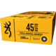 Browning .45 ACP, 185 Grain, Full Metal Jacket FMJ, Brass Cased, Centerfire Pistol Ammo, 50 Rounds, B191800452