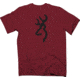 Browning Bg Men's T-shirt W/buck Mark Logo Small Garnet Red/black