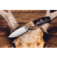 Browning Buckmark Hunter Fixed Blade Knife, 3.125in, 8Cr13MoV, Drop Point, Zebra/Ebony Wood Handle, Split Grain Leather, 3220271