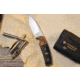 Browning Buckmark Hunter Fixed Blade Knife, 3.125in, 8Cr13MoV, Drop Point, Zebra/Ebony Wood Handle, Split Grain Leather, 3220271