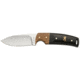 Browning Buckmark Hunter Fixed Blade Knife, 3.125in, 8Cr13MoV, Drop Point, Zebra/Ebony Wood Handle, Split Grain Leather, 3220271