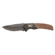 Browning Buckmark Hunter Large Fixed Blade Knife, 3.625in, 440-C, Drop Point, Wood Handle, Split Grain Leather, 3220397