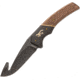 Browning Hunter Fixed Blade Guthook Knife, 3.5 black stonewash finish 440C stainless guthook, Two-tone finish sculpted wood handle, 3220396B