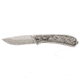 Browning Grand Pass Folding Knife, 3.5in, Damascus Steel, Drop Point Blade, Stainless Steel Handle, 3220580B
