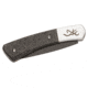 Browning Knoll Folder 2.375in Knife, Slip Joint, Black 12C27 Blade, Marbled Carbon Fiber Handle, 3220476