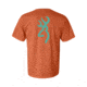 Mens Graphic Pigment Solid Buckmark Short Sleeve T-Shirt, Burnt Orange