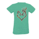 Womens Graphic Rt Extra Buckheart Short Sleeve T-Shirt, Caribbean