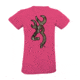 Womens Graphic Rt Extra Buckmark Short Sleeve T-Shirt, Hot Pink